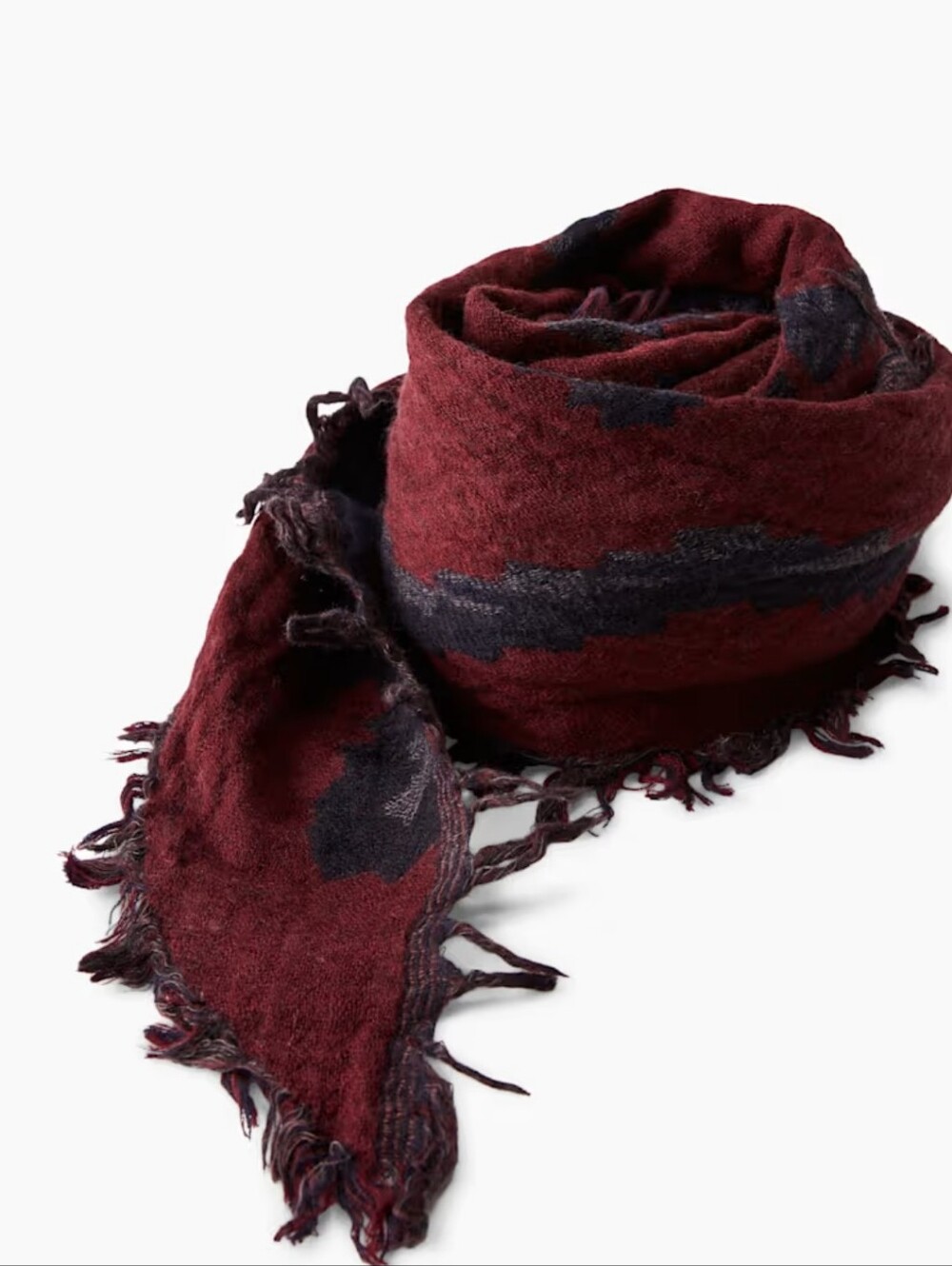 Aritzia Wilfred Diamond Mosaic Merino Wool Triangle Scarf